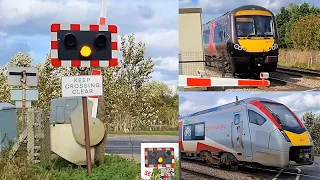 (Two Trains, One Lowering) Little Downham (Third Drove) Level Crossing, Cambridgeshire