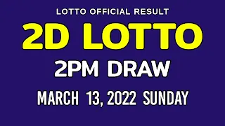 2D LOTTO RESULT 2PM DRAW MARCH 13, 2022 PCSO EZ2 LOTTO RESULT TODAY 1ST DRAW