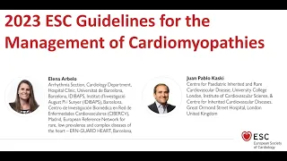 ERN GUARD-Heart webinar 12: ESC guidelines for the management of cardiomyopathies