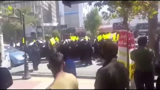 Funny mistake in street demonstration