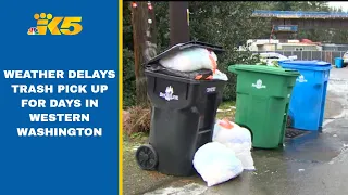 Snowy weather delays trash pick up for multiple days around western Washington