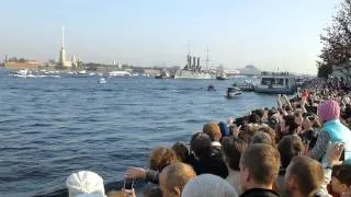 Буксировка крейсера "Аврора" к месту ремонта в Кронштадт 21.09.2014 Санкт-Петербург, Россия