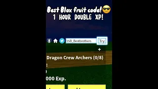 Best Blox Fruit Code! 1 HOUR Double XP (#bloxfruit)