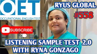 OET LISTENING SAMPLE TEST#558 | EASY LEARNING WITH RYUS GLOBAL#oet #listening #nurse