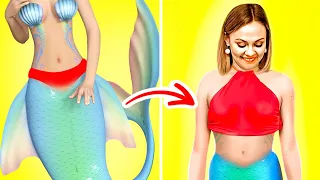 COOL HACKS TO BECOME A CUTE MERMAID! Clothes Hacks To Be Cool! Genius DIY Tips By 123 GO! Genius