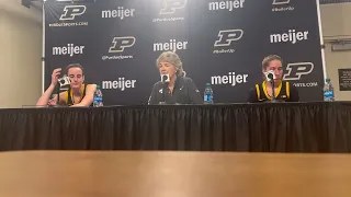 Hear from Caitlin Clark, Lisa Bluder and Kate Martin after Iowa's win over Purdue