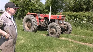 Massey Ferguson 178 4wd tractor subsoiling.