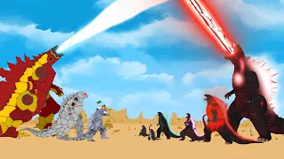 TEAM GODZILLA vs EVOLUTION of ROBOT GODZILLA EARTH : Power Levels 2023/ ANIMATION SKILL