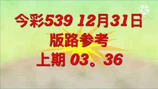 今彩539 12月31日 版路参考。。 上期 03。36