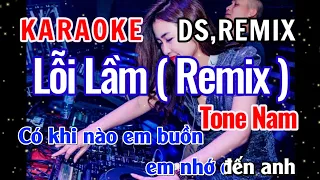Karaoke Lỗi Lầm Remix Tone Nam || Karaoke Nhạc Sống Disco Remix Vũ Trường Cực Bốc | Thu Nam Kara