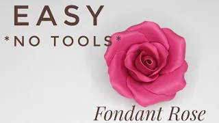 EASY *No Tools* FONDANT ROSE