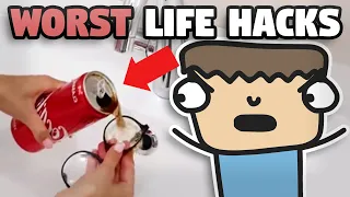 THE WORST LIFE HACKS ON YOUTUBE