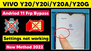 Vivo Y20, Y20A, Y20i, Y20G Frp Bypass Android 11 | Google Account Remove Vivo Y21e | New Method 2022