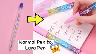 diy lava pen easy without straw | how to make lava pen without glitter | pen decoration ideas