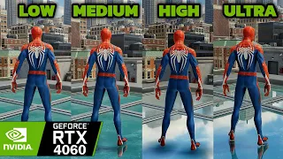 Marvel's Spider-Man - RTX 4060 - Low vs Medium vs High vs Ultra (16GB RAM Ryzen 7 7840HS)