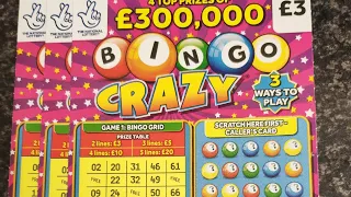 New bingo crazy scratch cards £9 in play