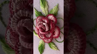 3d rose flower embroidery design|embroidery shorts video |kadhai shorts video|embroidery designs