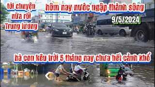 Mỹ Tho khổ tới nữa rồi ' 9/5/2024 nước ngập thành sông ở quốc lộ 1A Trung lương tiền Giang.!