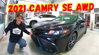 2021 TOYOTA CAMRY SE AWD Walkaround & Review - Basil Toyota - BEST VALUE Midsize Sedan?