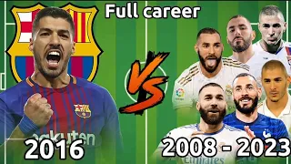 2016 Suarez VS Benzema full career 2008-2023 🔥💪#video #football