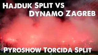 Hajduk Split vs Dynamo Zagreb 0-0. Torcida Split pyroshow!(Torcida Split vs Bad Blie Boys)12-03-2022