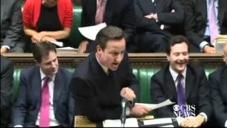 Cameron calls Parliament member a "muttering idiot" - RAW VIDEO