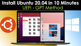 How to Dual Boot Ubuntu 20.04 LTS and Windows 10 [ 2022 ] |  UEFI - GPT Method