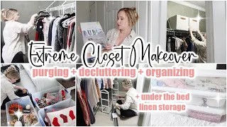 ✨ 2024 EXTREME CLOSET CLEAN + DECLUTTER + ORGANIZE // closet makeover // cleaning motivation