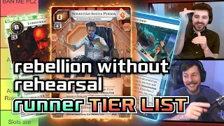 The Definitive Rebellion Without Rehearsal Runner Tier List - with YsengrinSC - Android: Netrunner