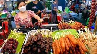 So Delicious! Meat Skewers, Sausage, Pork & Dessert @ Russian Market - Cambodian street food