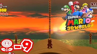 Flower-9 Towering Sunshine Seaside - All Green Star 100% Walkthrough - Super Mario 3D World