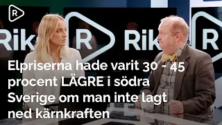 Elpriserna hade varit 30 - 45 procent LÄGRE i södra Sverige om man inte lagt ned kärnkraften