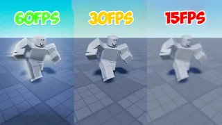 60fps vs 30fps vs 15fps Comparison | Roblox Animation