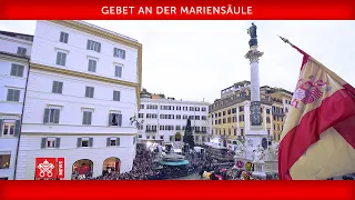 Papst Franziskus - Rom - Spanischer Platz - Gebet an der Mariensäule 2018-12-08