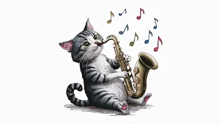 【Relaxing Saxophone】Pure white #cat #relax #saxophone #music