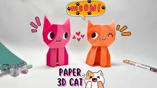 DIY Easy Origami Cat 3d Craft | Origami Paper 3D Cat Easy  | Paper Origami 3D Cat DIY