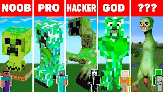 MINECRAFT NOOB vs PRO vs HACKER vs GOD Minecraft Pixel art: Creeper / Animation