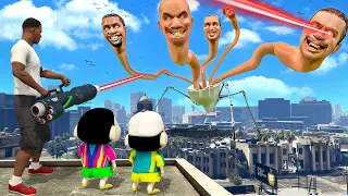 GTA5 : Franklin & Shinchan Save Minchan from Skibidi Toilet Gman in GTA 5! (PART 3)