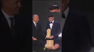 Messi Reaction to Pedri winning Kopa Trophy  like a proud father😍😂 #shorts