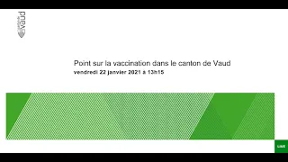 Conférence de presse COVID-19 : point sur la vaccination dans le canton de Vaud