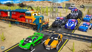 Action Packed Police Cars vs Arrogant Sports Cars at the Rail Crossing | Epic Chase & Road Rages