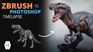 ZBrush to Photoshop Timelapse - 'Trex' Concept