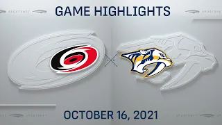 NHL Highlights | Hurricanes vs. Predators - Oct. 16, 2021
