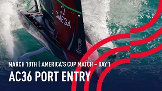 The 36th America’s Cup | Port Entry Stern Camera | 🔴 LIVE Day 1