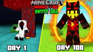 i Survived 100 Days As A Ultimate Corrupted Entity 303 in Minecraft Hardcore HINDI
