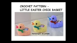 How to crochet a LITTLE EASTER CHICK Egg BASKET, Home decor, Easy crochet for Easter