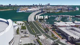 Bird's Eye View and Track Guide of the Extended F1 Proposal of Miami