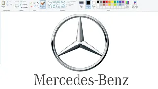 How to draw Mercedes Benz Logo | Mercedes-Benz logo Drawing | Ms Paint Logo.