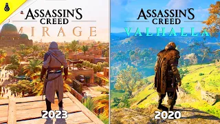 Assassin's Creed Mirage vs Valhalla - Details and Physics Comparison