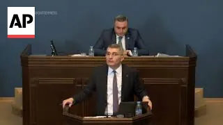 Fight breaks out in Georgian chamber as parliament starts discussion of controversial law